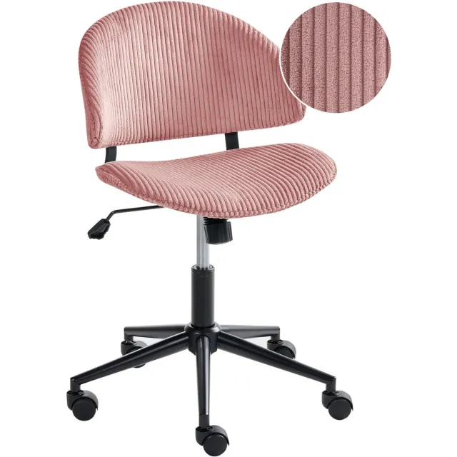 Beliani KIANA - Bureaustoel - Roze - Corduroy