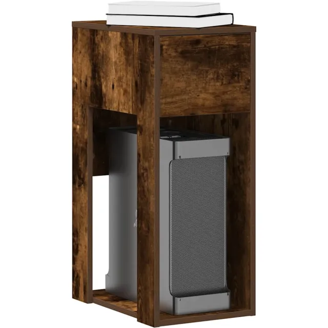 vidaXL Computertorenstandaard met lade 30x44x74 cm gerookt eikenkleur Bruin