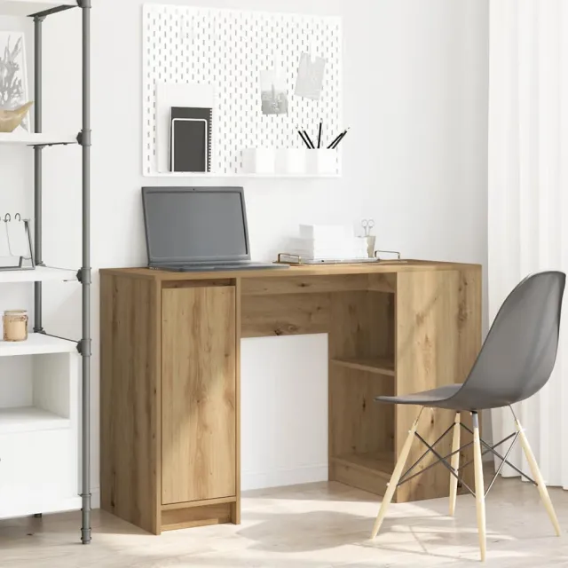 vidaXL Bureau 120x42x76 cm spaanplaat ambachtelijk eikenkleurig, foto 2