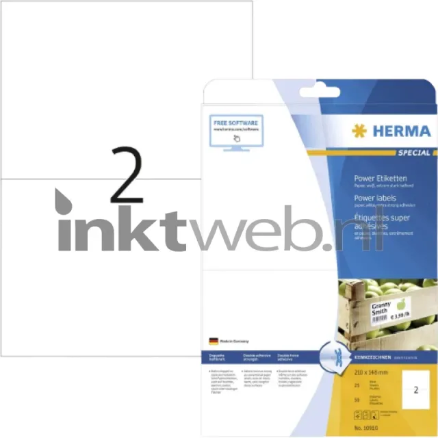 Herma 10910 Permanente Papieretiket 210 x 148mm wit (Origineel)