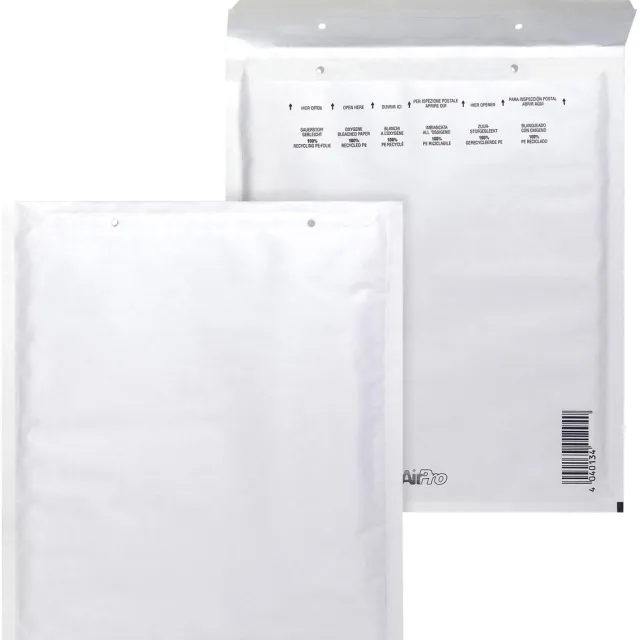 Airpro Bong AirPro luchtkussenenveloppen, ft 220 x 265 mm, met stripsluiting, doos van 100 stuks, wit