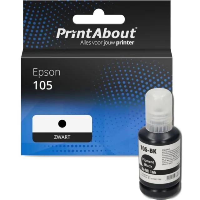 PrintAbout huismerk Inktcartridge 105 (T00Q140) Zwart geschikt voor Epson