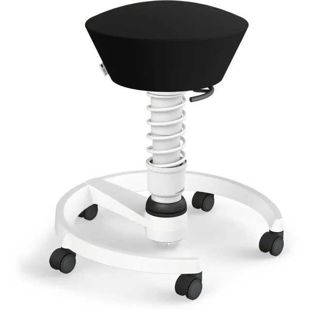 Aeris Swopper Light - ergonomische bureaustoel - zachte wielen - voor kinderen - wit frame - kunstleder Mediflex - zwart zwart - zwart