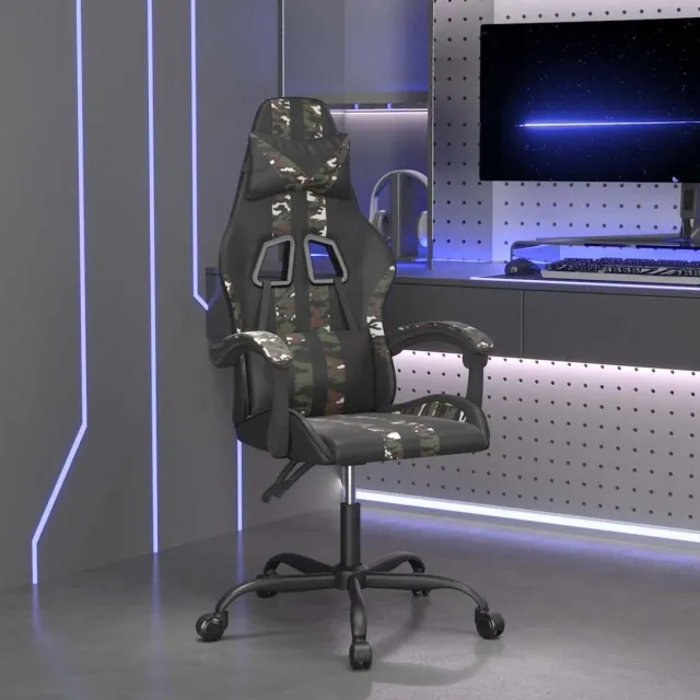vidaXL Gamestoel - kunstleer - zwart - en - camouflage zwart en camouflage