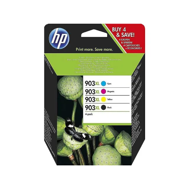 Hp 903XL (3HZ51AE) Inktcartridge 4-kleuren Multipack Hoge capaciteit Zwart, Cyaan, Magenta, Geel