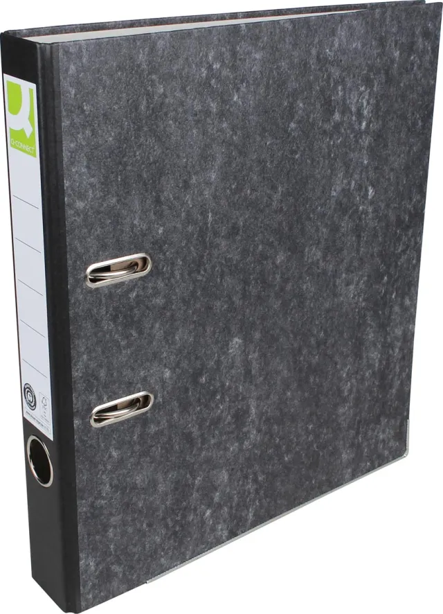 Q-CONNECT ordner, voor ft A4, uit karton, rug van 5 cm, gewolkt zwart