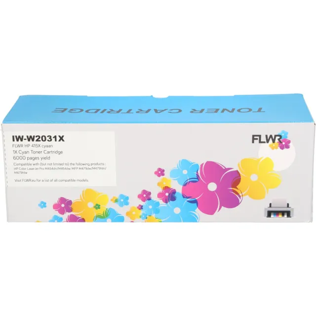 FLWR Toners / HP 415X / cyaan / Geschikt voor HP