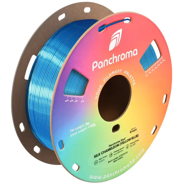 Polymaker Panchroma Dual Silk Cameleon (Geel Blauw) PLA 3D filament 1,75mm 1kg