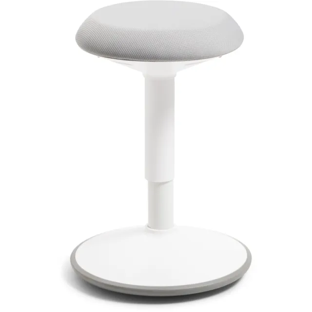 Wobblez Savvy Wiebelkruk - in hoogte verstelbare bureaukruk van 40-60 cm - Grijze zitting Wit frame Grijze zitting - Wit frame