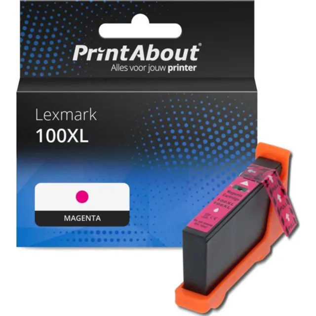 PrintAbout Huismerk Lexmark 100XL (14N1070E) Inktcartridge Magenta Hoge capaciteit