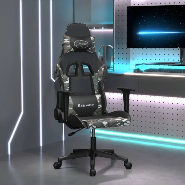 vidaXL Gamestoel - kunstleer - zwart - en - camouflage zwart en camouflage