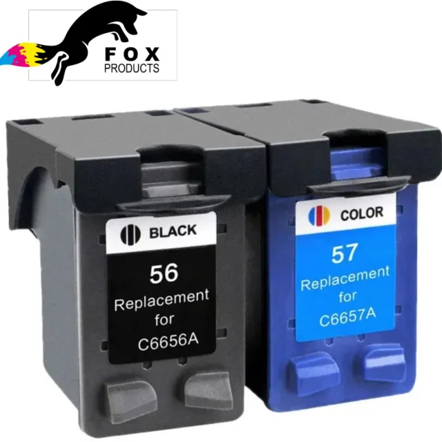 FoxProducts huismerk Cartridge geschikt voor HP 56XL (C6656AE) + HP 57XL (C6657AE) - DeskJet 450 - 5100 - 5145 - 5150 - 5151 - 5500 - 5550 - 5550C - 5551 Kleur & Zwart