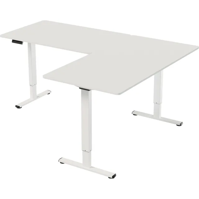 Vestland Zit-sta Hoekbureau Elektrisch In Hoogte Verstelbaar - Conform ARBO-norm - Geheugenfunctie - 200 x 160 x 80CM - Dubbele Motor - Wit