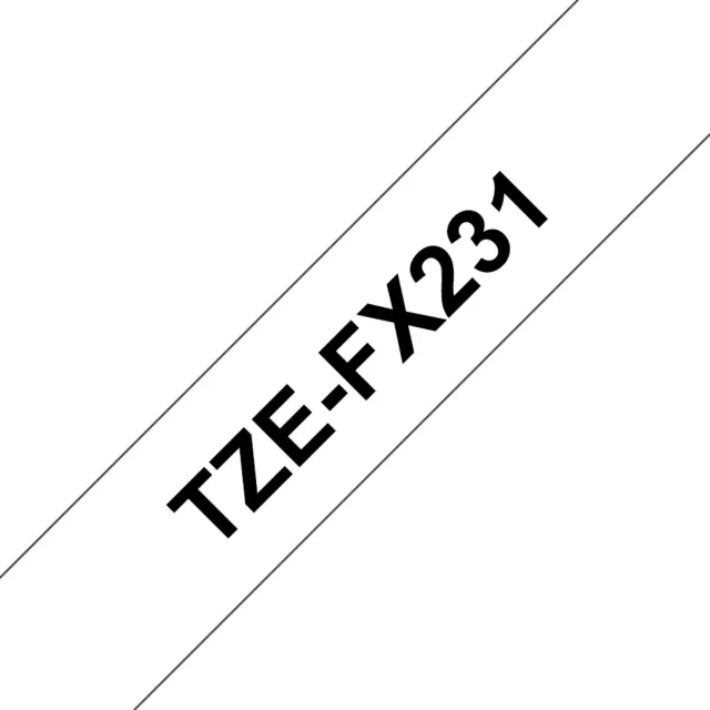 Brother TZ-FX231 12mm - black on white - flexible (8m)