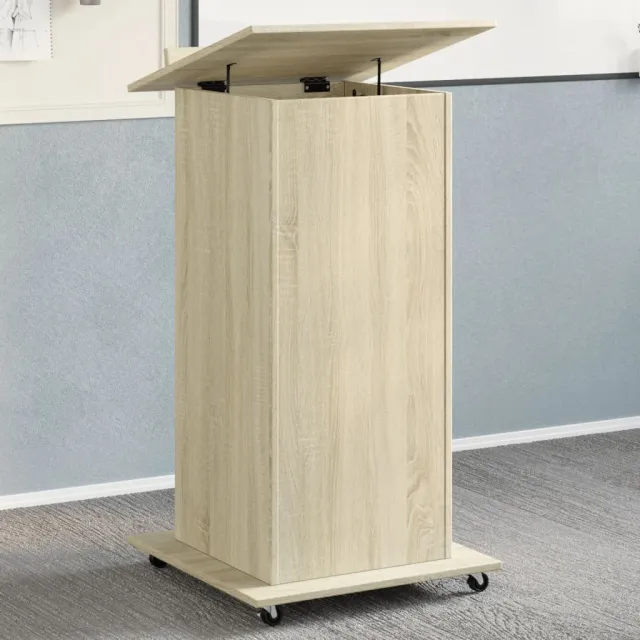 vidaXL Lessenaar met wielen en lade 55x55x107 cm hout sonoma eiken, foto 2
