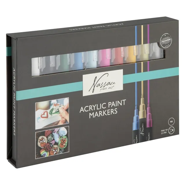 Nassau fine art Acrylmarker Nassau set à 10 kleuren