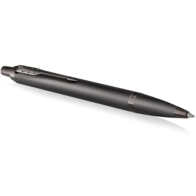 Parker IM Monochrome Titanium balpen, medium, giftbox blauw