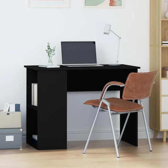 vidaXL Bureau 100x55x75 cm bewerkt hout zwart, foto 2