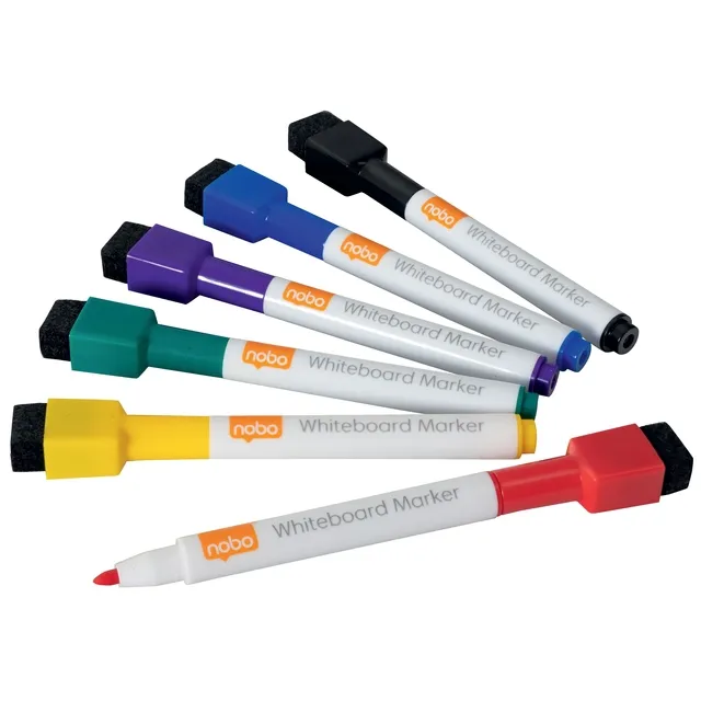 Nobo Whiteboardmarker Nobo mini assorti 6 stuks blauw