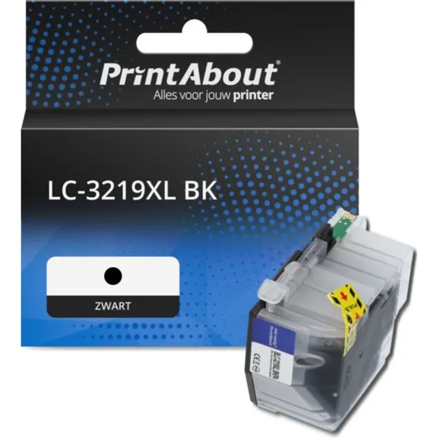 PrintAbout huismerk Inktcartridge LC-3219XL BK Zwart Hoge capaciteit geschikt voor Brother