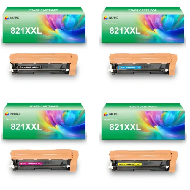 INKFIND TN821XXL tonercartridge multipack van 4 stuks (Zwart+Cyaan+Magenta+Geel) compatibel met Brother TN821XXLBK TN821XXLC TN821XXLM TN821XXLY TN-821XXLBK TN-821XXLC TN-821XXLM TN-821XXLY (Zwart+Cyaan+Magenta+Geel) toner cartridge -4-pack BK/C/M/Y Zwart/Cyaan/Magenta/Geel