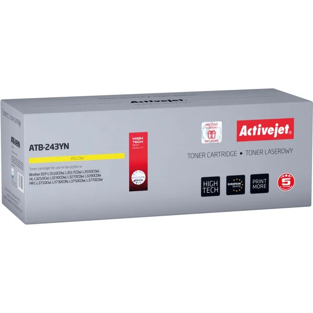 ActiveJet ATB-243YN Toner voor Brother-printer; Brother TN-243Y-vervanging; Opperste; 1000 pagina's; geel. Blauw