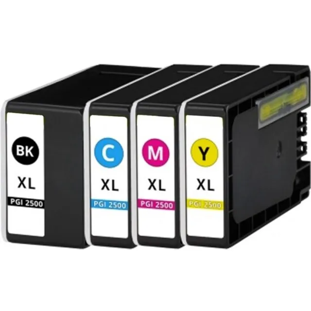 Inktkeuze PGI-2500 Zwart + Alle Kleuren - Huismerk inktcartridge compatible met Canon MAXIFY iB4050 / Canon MAXIFY iB4150 / Canon Maxify MB 5150 / Canon MAXIFY MB 5155 / Canon Maxify MB 5450 / Canon MAXIFY MB 5455 / Canon MAXIFY MB5050 / Canon MAXIFY MB5350 Zwart, Cyaan, Magenta, Geel