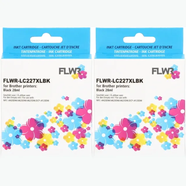 FLWR Brother LC-227BK 2-pack zwart (Huismerk (compatible))