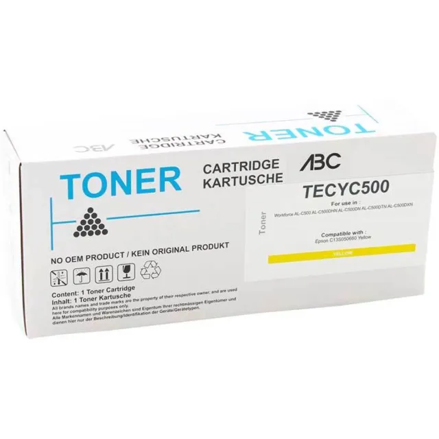 ABC huismerk toner geschikt voor Epson C13S050660 geel voor Workforce Aculaser AL C500 C500DHN C500DN C500DTN C500DXN Aculaser C5000