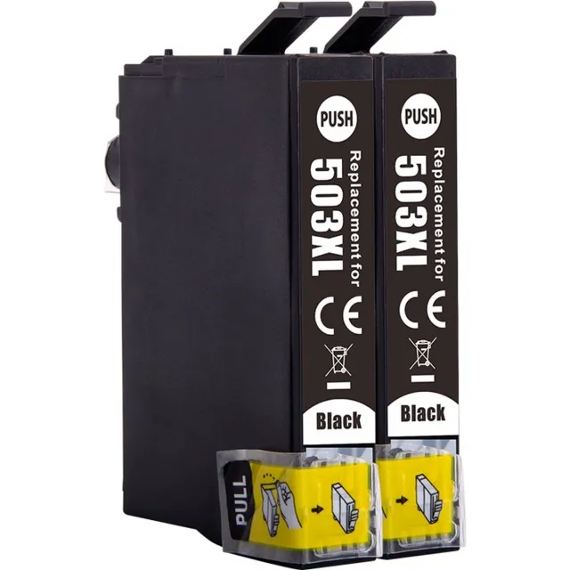 Inktkenners Cartridges Geschikt voor Epson 503 / 503XL - Multipack van 2 zwart | Geschikt voor Epson WorkForce WF-2960 - WF-2960DWF - WF-2965DWF - XP-5200 - XP-5205 - Inkt - cartridge - inktpartronen - inktcartridge 2x Zwart