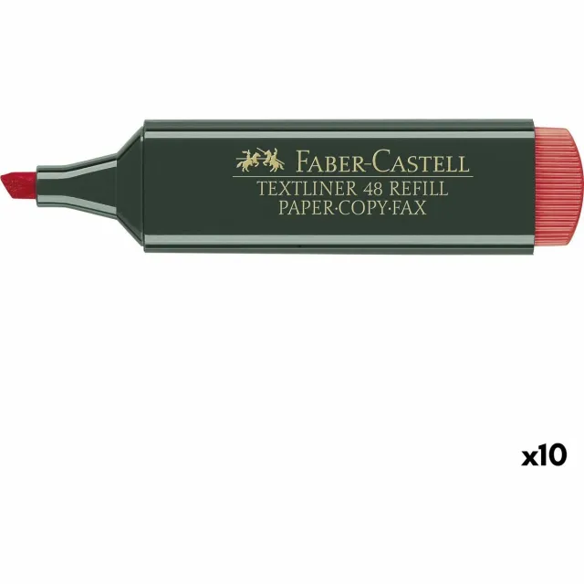 Faber Castell Markering Faber-Castell TEXTLINER 48 Rood (10 Stuks) Multicolor