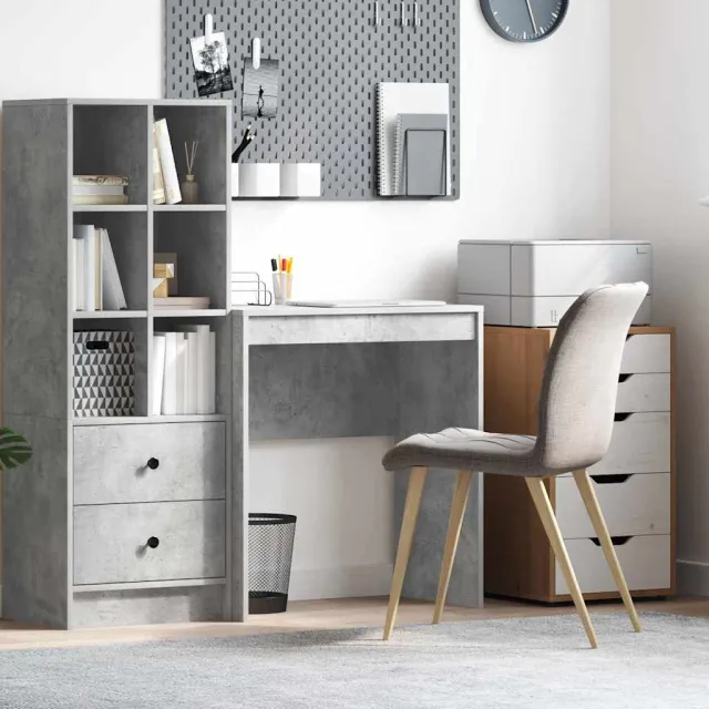 vidaXL Bureau Beton Grijs 70 x 40 x 76 cm, foto 2