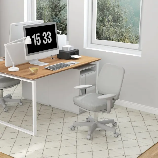 MODENUIT Bureaustoel 55 x 48 x 82,5-94,5 cm - Draaibaar Hoogteverstelbaar - Voor Kantoorwerk - Mesh Grijs