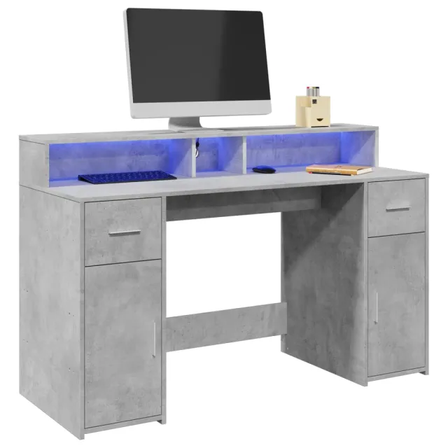 vidaXL Desk Betongrijs 140 x 55 x 91 cm Engineered wood