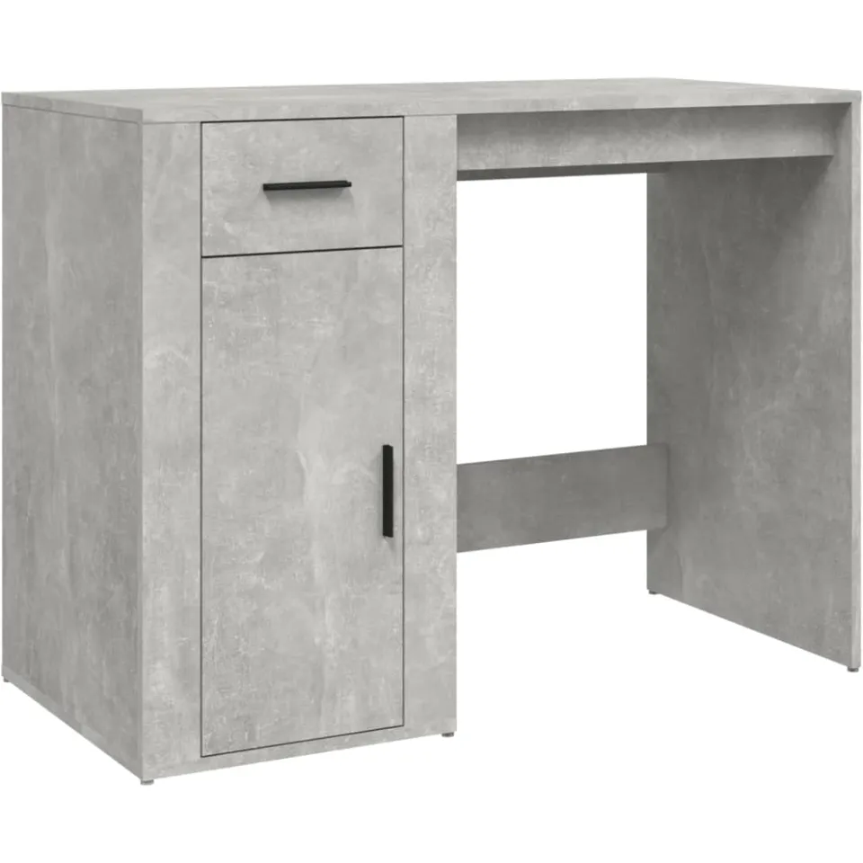 vidaXL Bureau 100x49x75 cm bewerkt hout betongrijs