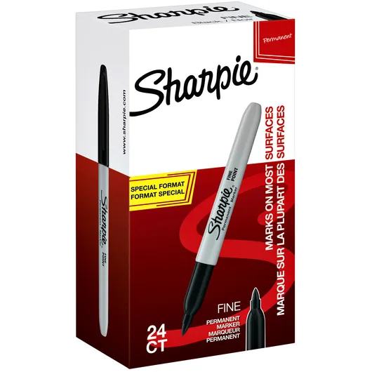 Sharpie Viltstift Sharpie rond fijn zwart valuepack à 20 + 4 stuks gratis