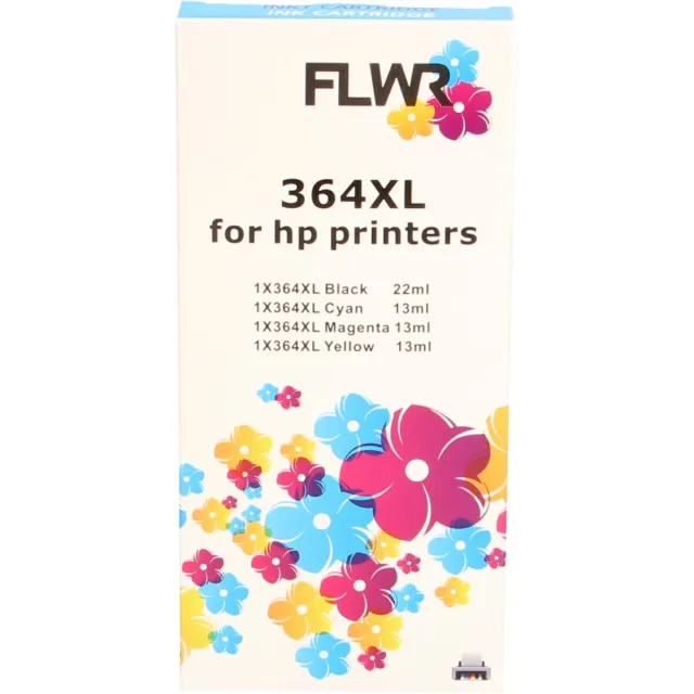 FLWR Inktcartridge / 364XL / Multipack / Zwart & Kleur - Geschikt voor HP