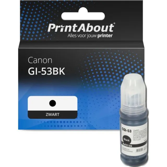 PrintAbout huismerk Inktcartridge GI-53BK Zwart geschikt voor Canon