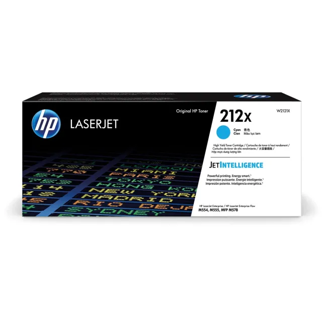 Hp toner 212X, 10.000 pagina's, OEM W2121X, cyaan