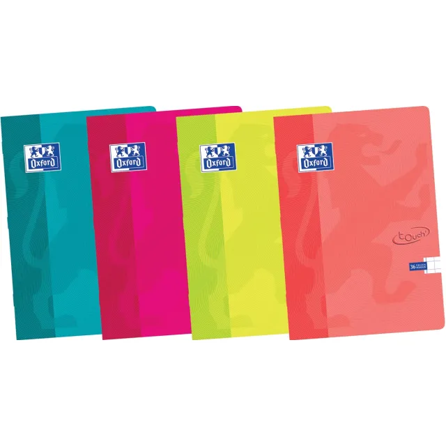 Oxford Touch schrift ft A4, 36 vel, geruit 10 mm, geassorteerde kleuren groen
