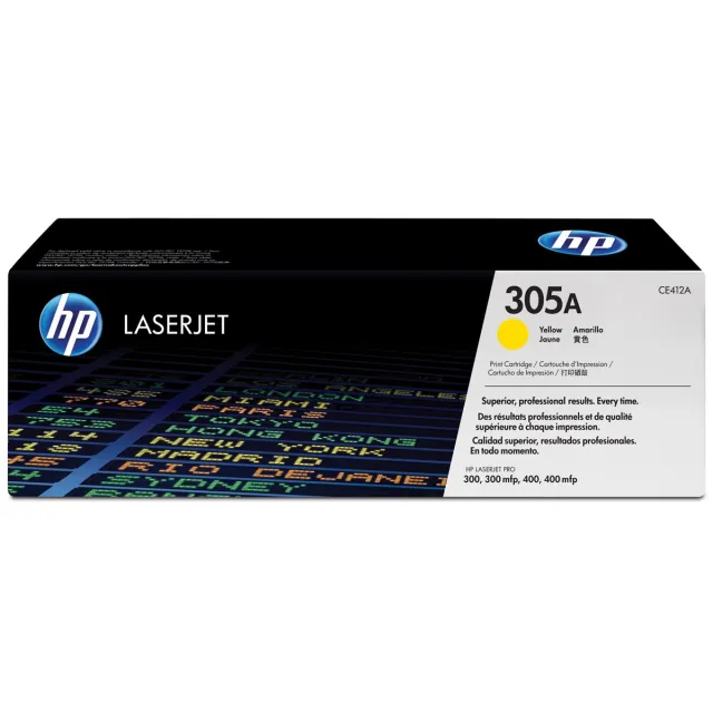 Hp toner 305A, 2 600 pagina's, OEM CE412A, geel