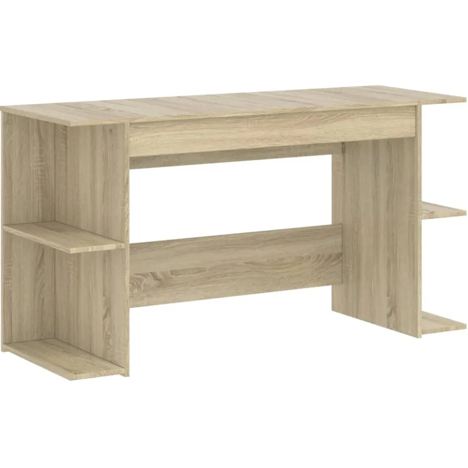 vidaXL Bureau 140x50x75 cm bewerkt hout sonoma eikenkleurig, foto 3