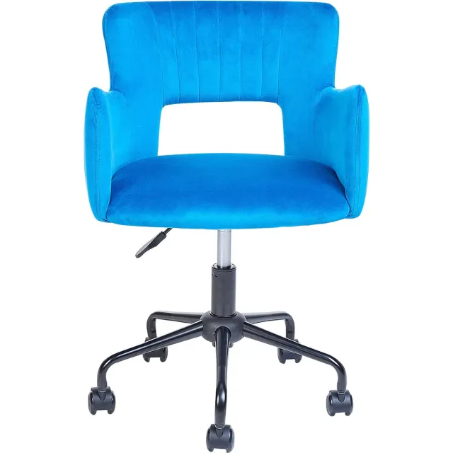Beliani SANILAC - Bureaustoel - Blauw - Fluweel