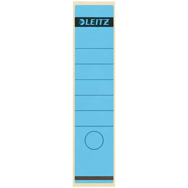 Leitz rugetiketten, zelfklevend, ft 6,1 x 28,5 cm, pak van 10 stuks, blauw