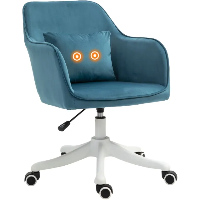 Vinsetto Massage Bureaustoel-Polyester-55x70x86cm-Blauw