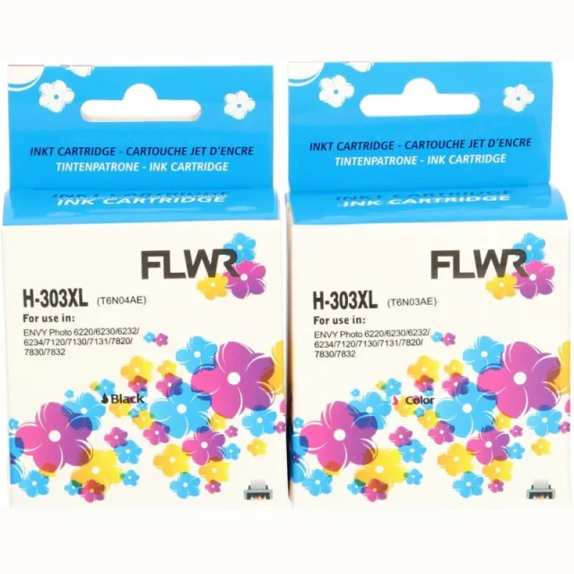 FLWR HP 303XL Multipack zwart en kleur (Huismerk (remanufactured))