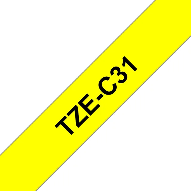 Brother Labeltape signaalkleur Brother TZe, TZ TZe-C31 Tapekleur: Signaalgeel Tekstkleur:Zwart 12 mm 5 m