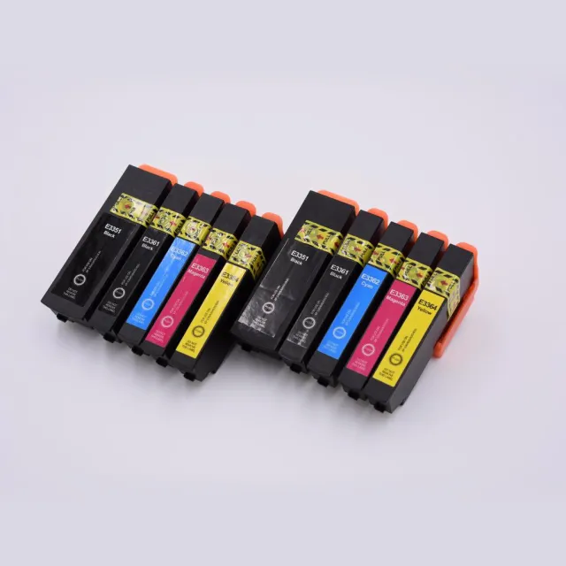KATRIZ huismerk inkt voor Epson 2x T3351XL BK + 2x T3361XL BK + 2x T3362XL c + 2x T3363XL M + 2x T3364XL Y |(10stuks)- Met chip 2x(Zwart, Foto Zwart, Cyaan, Magenta, Geel)
