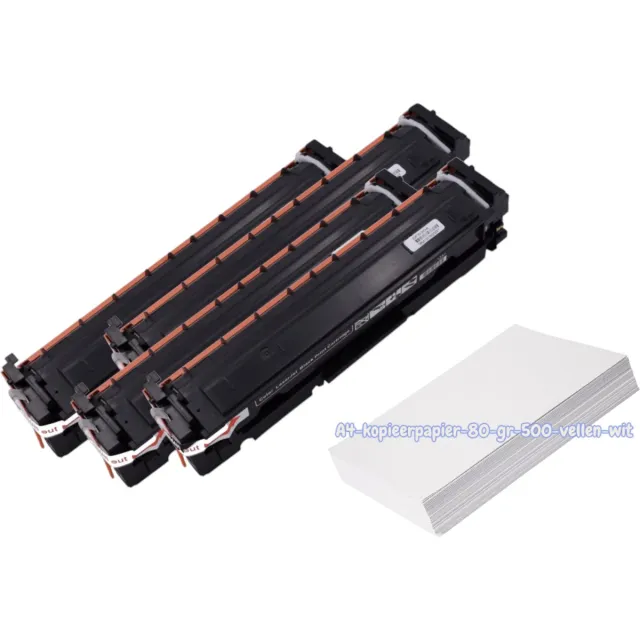 KATRIZ huismerk Toner CF530A Zwart + CF531A Cyaan + CF532A Geel + CF533A Magenta- HP205A - 4 stuks + Kopieerpapier-A4-80GR-500vellen-wit | Geschikt voor Color LaserJet Pro M180n MFP / Color LaserJet Pro M181fw MFP Zwart, Cyaan, Magenta, Geel