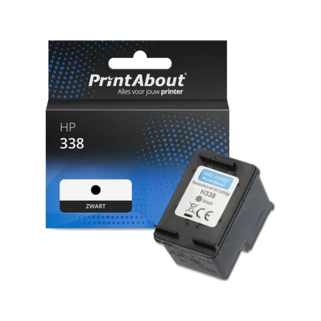 PrintAbout huismerk Inktcartridge 338 (C8765EE) Zwart Geschikt voor HP